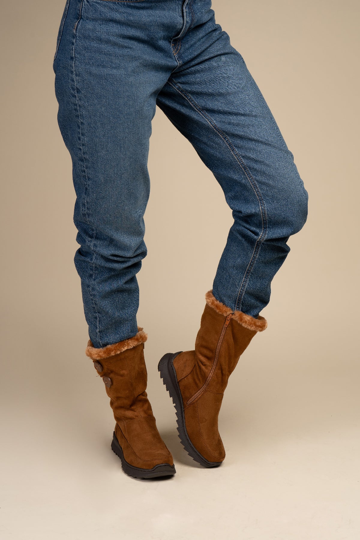 Bota Casual Mujer Café Claro Mariella Chinitown Chinitown